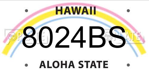 8024BS Hawaii License Plate