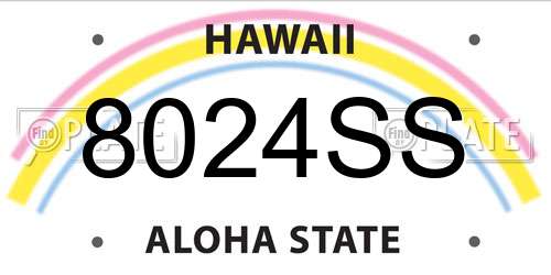 8024SS Hawaii License Plate