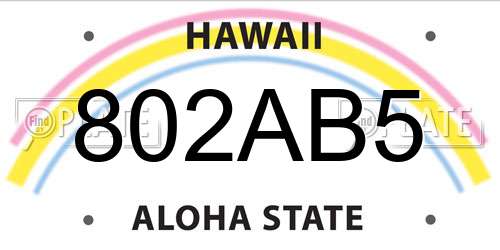 802AB5 Hawaii License Plate
