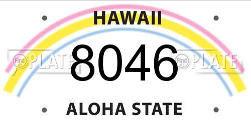 8046 Hawaii License Plate