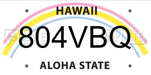 804VBQ Hawaii License Plate