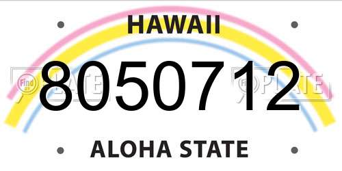 8050712 Hawaii License Plate