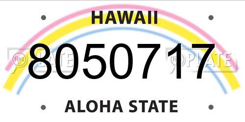 8050717 Hawaii License Plate