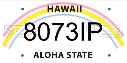 8073IP Hawaii License Plate
