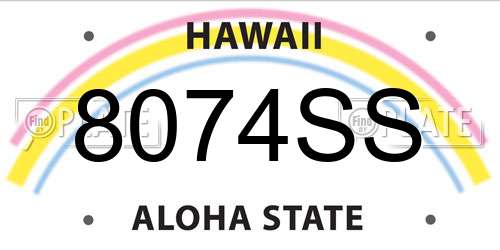 8074SS Hawaii License Plate