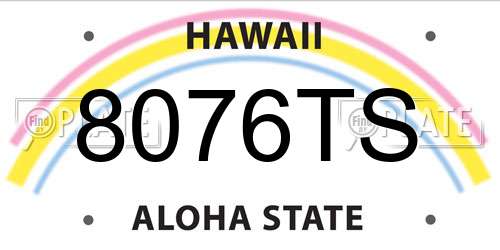 8076TS Hawaii License Plate