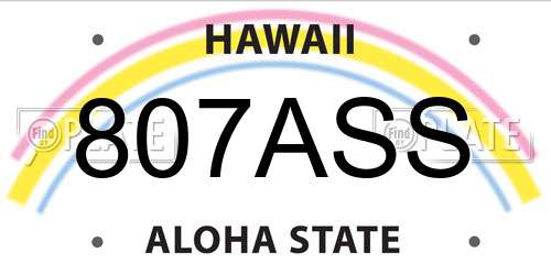 807ASS Hawaii License Plate