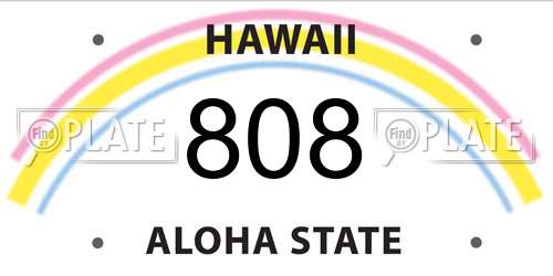 808 Hawaii License Plate