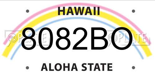 8082BO Hawaii License Plate