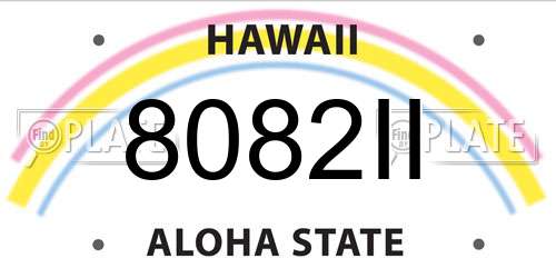 8082II Hawaii License Plate