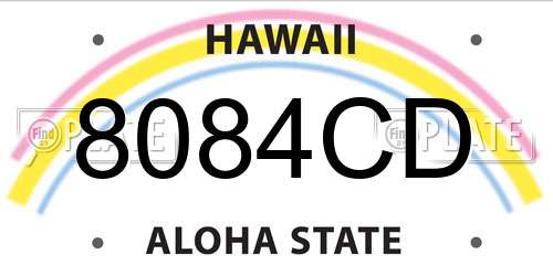 8084CD Hawaii License Plate
