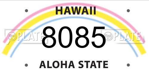 8085 Hawaii License Plate