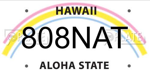 808NAT Hawaii License Plate