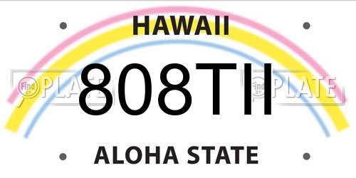 808TII Hawaii License Plate
