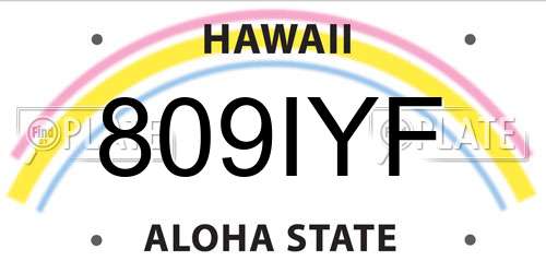 809IYF Hawaii License Plate