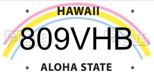 809VHB Hawaii License Plate