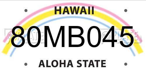 80MB045 Hawaii License Plate