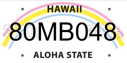 80MB048 Hawaii License Plate