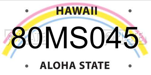 80MS045 Hawaii License Plate