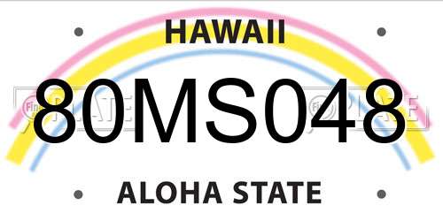 80MS048 Hawaii License Plate