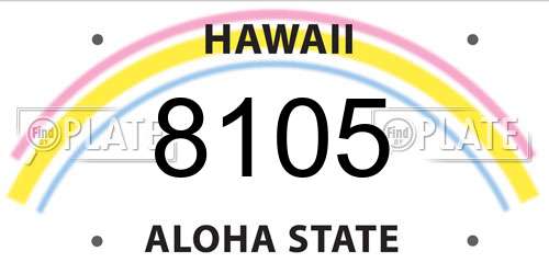 8105 Hawaii License Plate