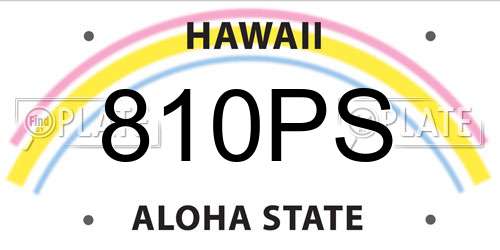 810PS Hawaii License Plate