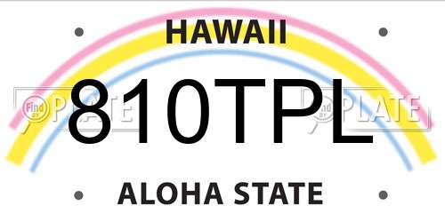 810TPL Hawaii License Plate