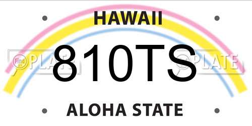 810TS Hawaii License Plate