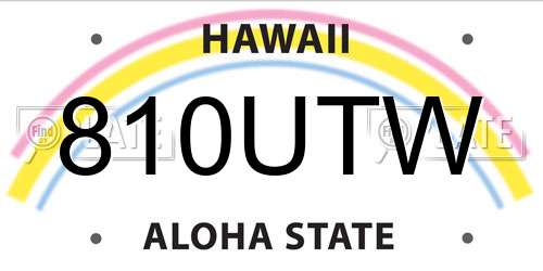 810UTW Hawaii License Plate