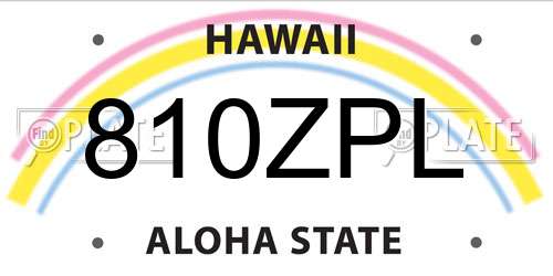 810ZPL Hawaii License Plate