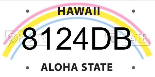 8124DB Hawaii License Plate
