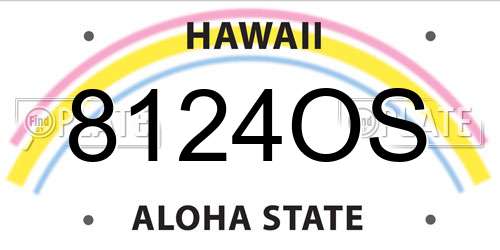8124OS Hawaii License Plate