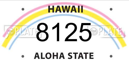 8125 Hawaii License Plate
