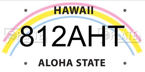 812AHT Hawaii License Plate