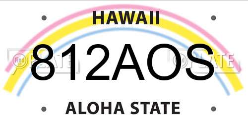 812AOS Hawaii License Plate
