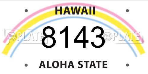 8143 Hawaii License Plate