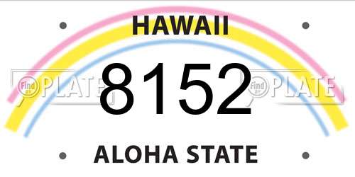 8152 Hawaii License Plate