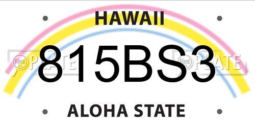 815BS3 Hawaii License Plate