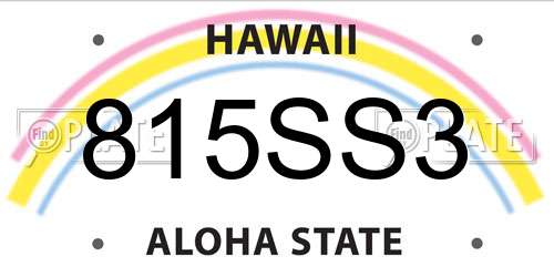 815SS3 Hawaii License Plate