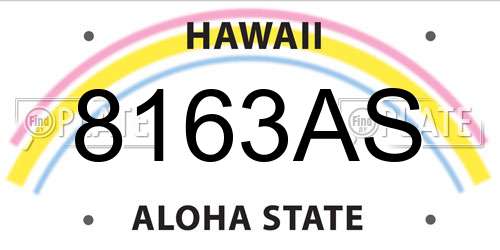 8163AS Hawaii License Plate