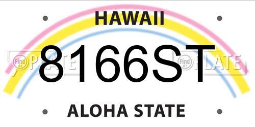 8166ST Hawaii License Plate