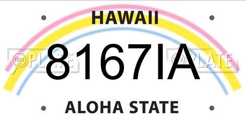 8167IA Hawaii License Plate