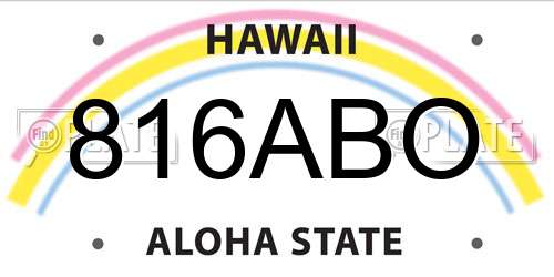 816ABO Hawaii License Plate
