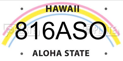 816ASO Hawaii License Plate