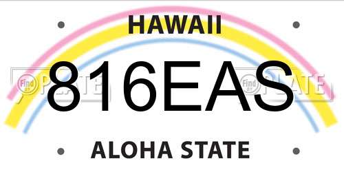 816EAS Hawaii License Plate