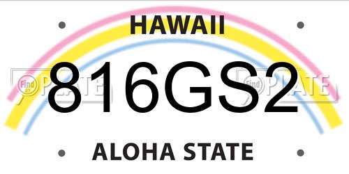 816GS2 Hawaii License Plate