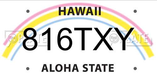 816TXY Hawaii License Plate