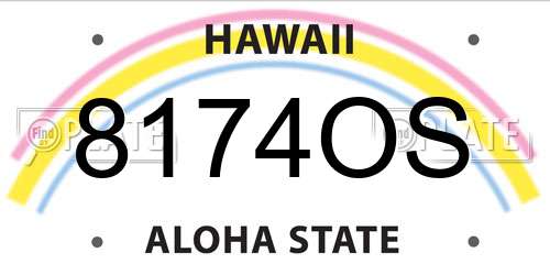 8174OS Hawaii License Plate