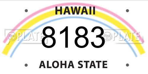 8183 Hawaii License Plate