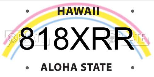 818XRR Hawaii License Plate